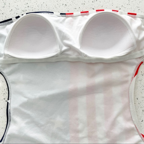 LA Hearts USA Swimsuit Women L Tube Cutout One Piece Bathing Suit Stars Stripes - Picture 7 of 15